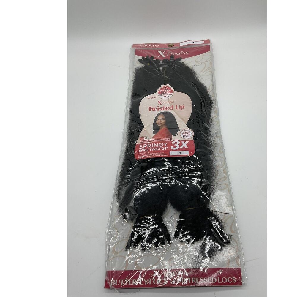 Outre X-Pression Twisted Up Springy Afro Twist 24in‎ 3X 1 Black Hair Extensions